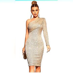 Gold Cocktail, Holiday,Evening Dress.